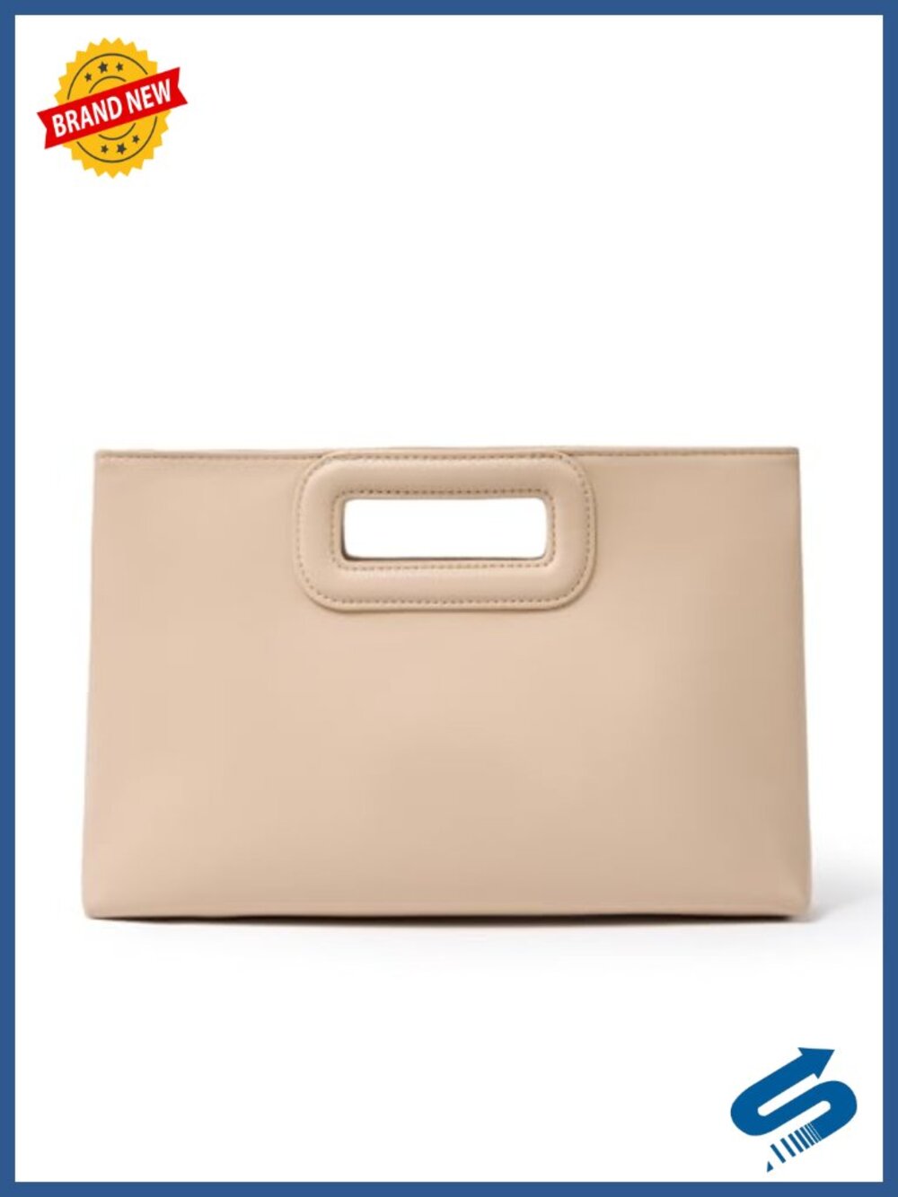 Faux Leather Top Handle Clutch Evening Bag
